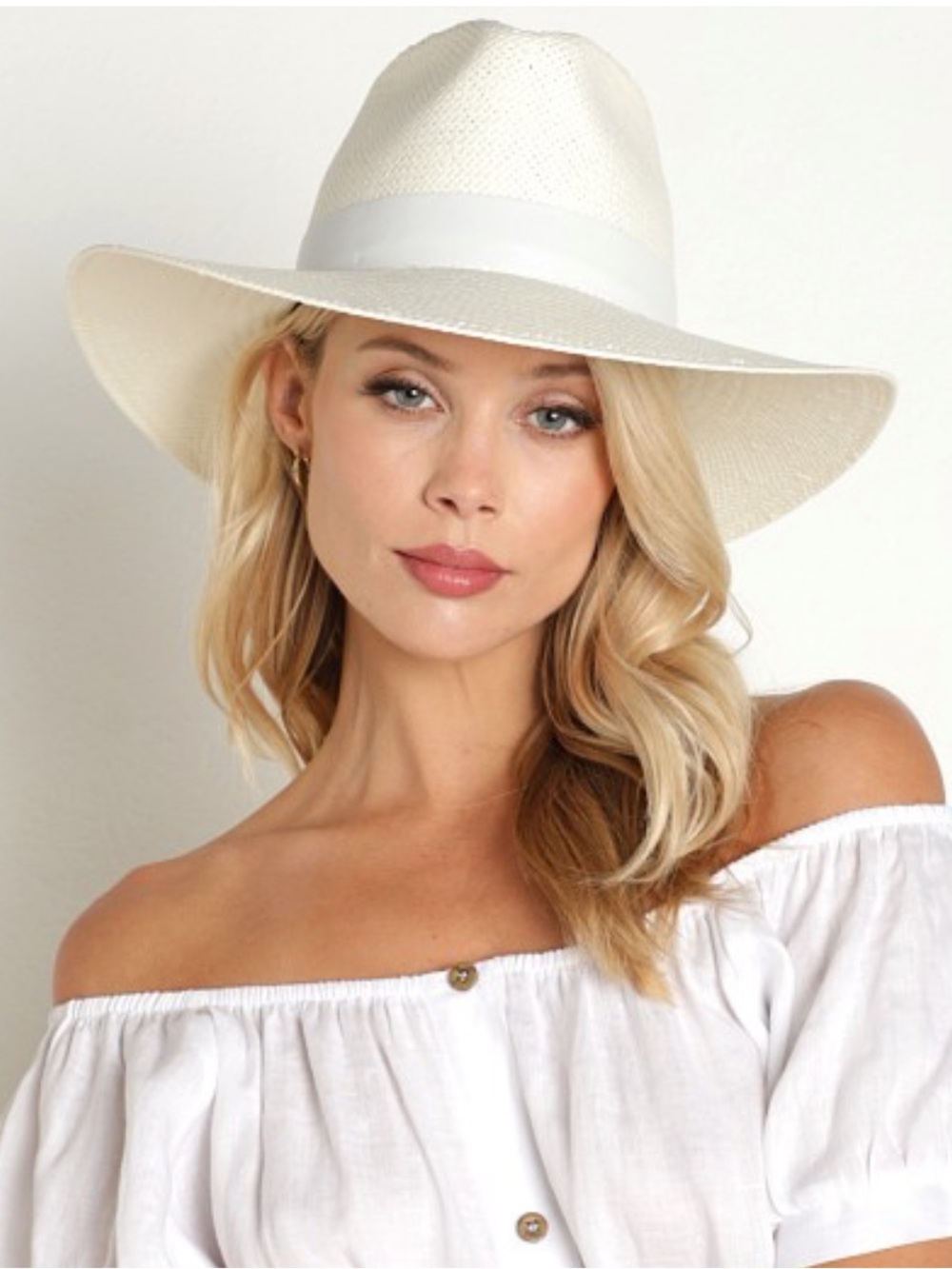 Janessa Leone Wide-Brim Hamilton Hat in White - Picture 2 of 7